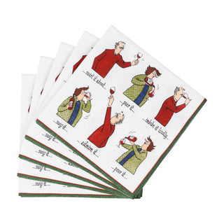 Caspari Wine Tasting Cocktail Napkin - includes 20 napkins 11080C