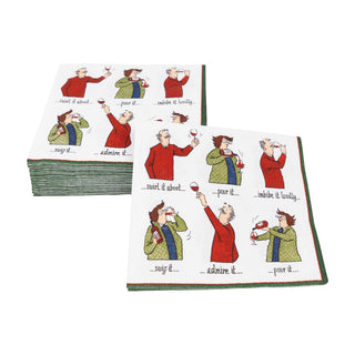 Caspari Wine Tasting Cocktail Napkin - includes 20 napkins 11080C