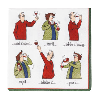Caspari Wine Tasting Cocktail Napkin - includes 20 napkins 11080C