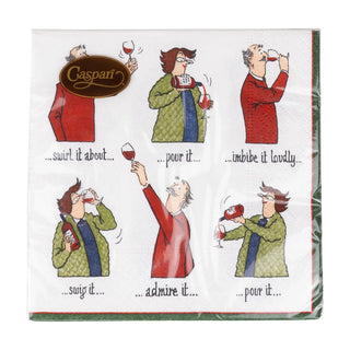 Caspari Wine Tasting Cocktail Napkin - includes 20 napkins 11080C