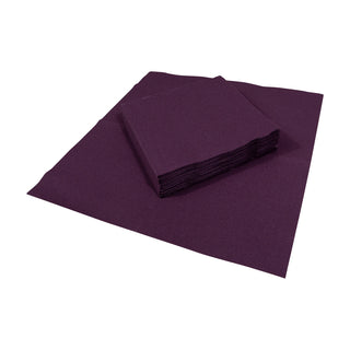 Caspari Paper Linen Aubergine Napkin Solid Airlaid Cocktail-15 In 110CG