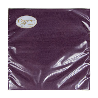 Caspari Paper Linen Aubergine Napkin Solid Airlaid Cocktail-15 In 110CG