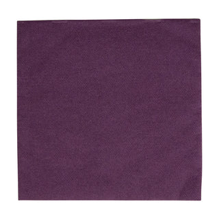 Caspari Paper Linen Aubergine Napkin Solid Airlaid Cocktail-15 In 110CG