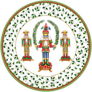 Caspari Nutcracker Christmas Round Paper Placemats - 12 Per Package 1117PPRND