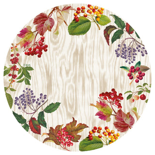 Caspari Berry Botanical Taupe Paper Placemats Round 12-In 1119PPRND