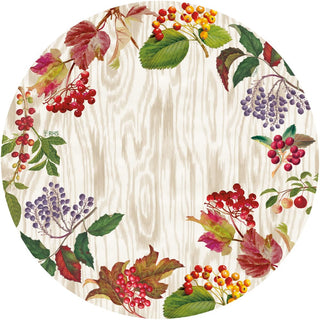 Caspari Berry Botanical Taupe Paper Placemats Round 12-In 1119PPRND