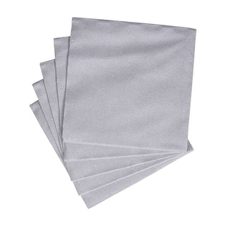 Caspari Paper Linen Silver Napkin Solid Airlaid Cocktail-15 In 111CG