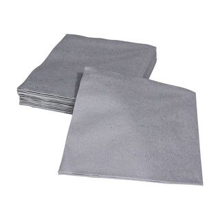 Caspari Paper Linen Silver Napkin Solid Airlaid Cocktail-15 In 111CG