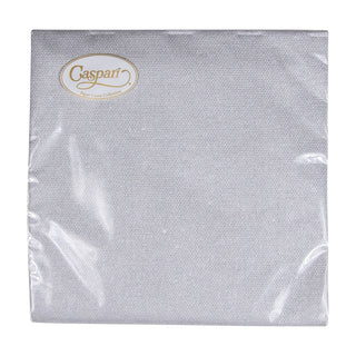 Caspari Paper Linen Silver Napkin Solid Airlaid Cocktail-15 In 111CG