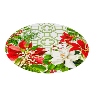 Caspari Christmas Garden Paper Placemats Round 12-In 1121PPRND