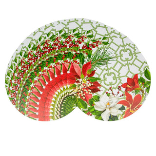 Caspari Christmas Garden Paper Placemats Round 12-In 1121PPRND