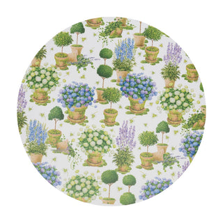 Caspari Potted Hydrangeas Paper Placemats Round 12-In 1123PPRND