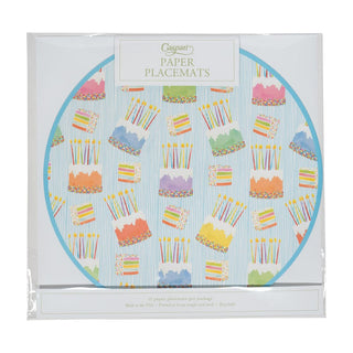 Caspari Birthday Cake Paper Placemats Round 12-In 1124PPRND