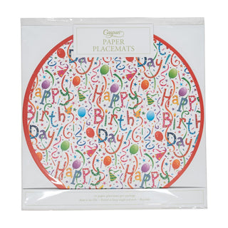 Caspari Happy Birthday Paper Placemats Round 12-In 1125PPRND
