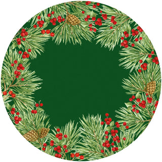 Caspari Evergreen And Berries Paper Placemats - includes 12 Paper Placemats 1128PPRND