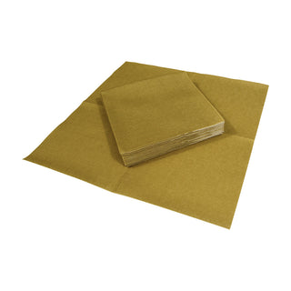 Caspari Paper Linen Gold Napkin Solid Airlaid Cocktail-15 In 112CG