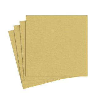 Caspari Paper Linen Gold Napkin Solid Airlaid Cocktail-15 In 112CG