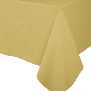 Caspari Paper Linen Gold Solid Airlaid Tablecover 5.2'X8.2 112TCL