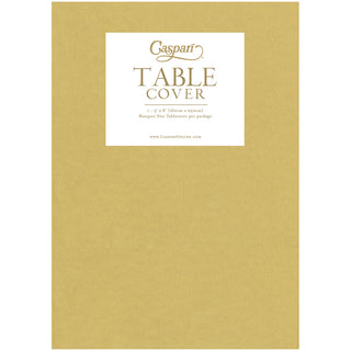 Caspari Paper Linen Gold Solid Airlaid Tablecover 5.2'X8.2 112TCL