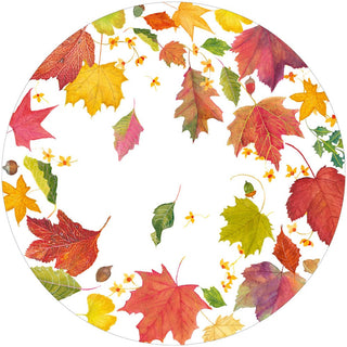 Caspari Swirling Leaves White Paper Placemats - includes 12 Paper Placemats 1131PPRND