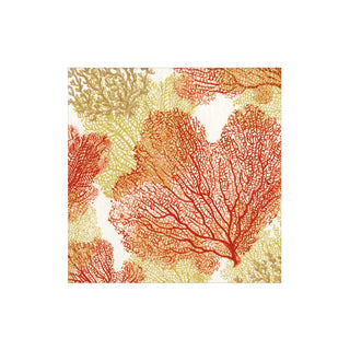 Caspari Sea Fans-Coral Cocktail Napkin - package of 20 11330C