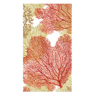Caspari Sea Fans-Coral Guest Towel - package of 15 11330G