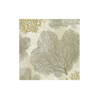 Caspari Sea Fans-Taupe Cocktail Napkin - package of 20 11331C