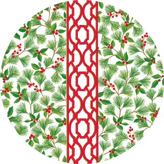 Caspari Knots And Greenery Paper Placemats Round 12-In 1136PPRND