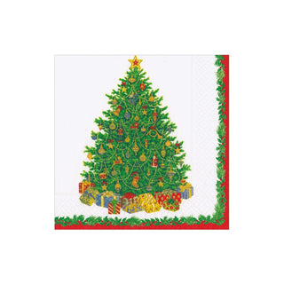 Caspari Christmas Tree Cocktail Napkins - includes 12 Cocktail Napkins 11391C