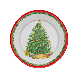 Caspari Christmas Tree Paper Dinner Plates - includes 8 Paper Dinner Plates 11391DP