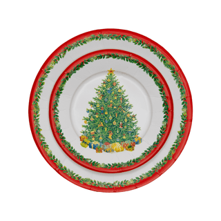 Caspari Christmas Tree Paper Dinner Plates - includes 8 Paper Dinner Plates 11391DP