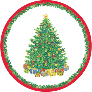 Caspari Christmas Tree Paper Salad & Dessert Plates - includes 8 Paper Salad & Dessert Plates 11391SP