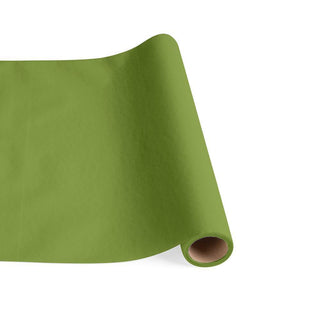 Caspari Leaf Green-Paper Linen Table Runner-Solid Airlaid 1.3X8.2 113TR