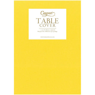 Caspari Yellow-Paper Linen Solid Airlaid Tablecover 5.2'X8.2 117TCL