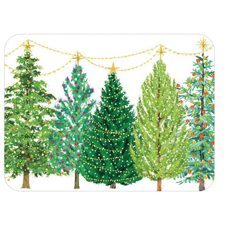 Caspari Christmas Trees With Lights Paper Placemats Rectangle 12-In 1206PPREC