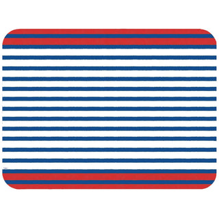 Caspari Breton Stripe Blue Paper Placemats Rectangle 12-In 1208PPREC