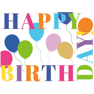 Caspari Birthday Surprise White Paper Placemats Rectangle 12-In 1209PPREC