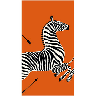 Caspari Zebras Orange Guest Towel 12182G