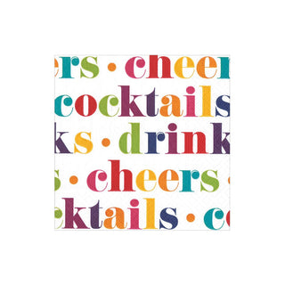 Caspari Drink Recycled Cocktail Napkin - 20 napkins per package 12341EC