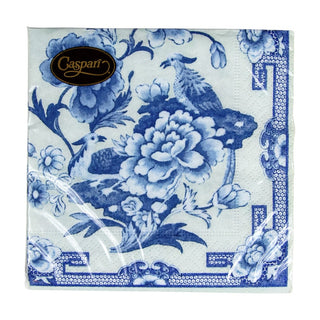 Caspari Blue And White Napkin Cocktail 12450C