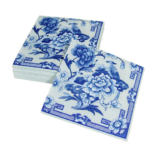 Caspari Blue And White Napkin Cocktail 12450C