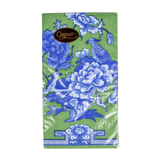 Caspari Green And Blue Plate Guest Towel 12451G