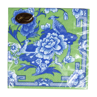 Caspari Green And Blue Plate Napkin Luncheon 12451L