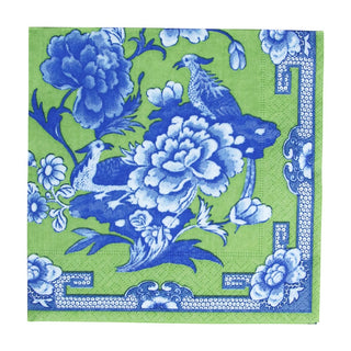 Caspari Green And Blue Plate Napkin Luncheon 12451L