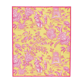 Caspari Silk Road Toile Chartreuse Guest Towel 12473G