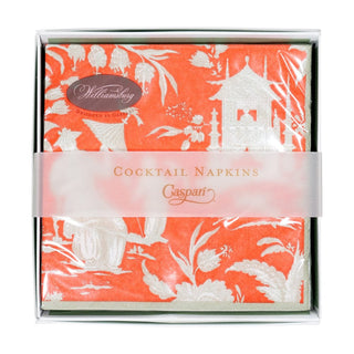 Caspari Silk Road Toile Mandarin  Napkin Box Cocktail - 40 per box 12474B