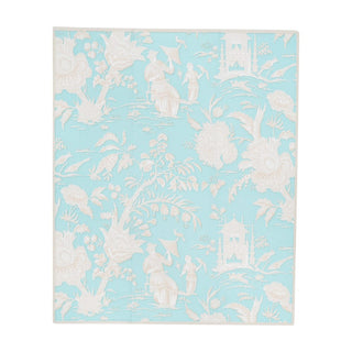 Caspari Silk Road Toile Robin's Egg Guest Towel Napkins - 15 Per Package 12475G