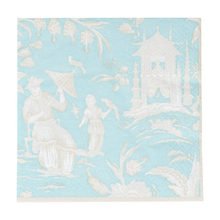 Caspari Silk Road Toile Robin's Egg Napkin Luncheon 12475L