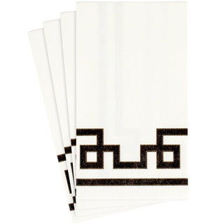 Caspari Rive Gauche-Black And White Guest Towel 12540G