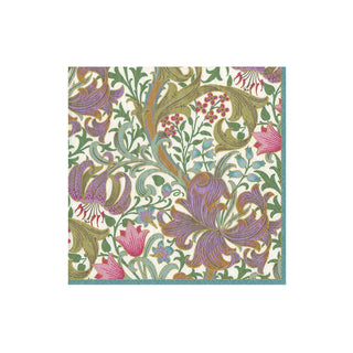 Caspari Golden Lily-Ivory  Napkin Box Cocktail - 40 per box 12920B